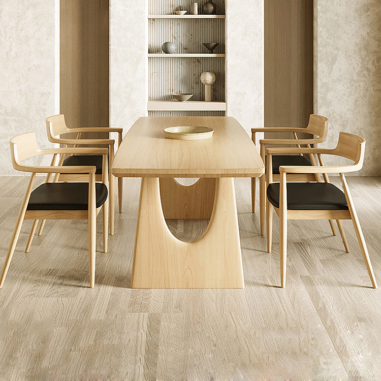 1/2/4/5/7 Pieces Rectangle Dining Set Solid Wood Dining Table with Wooden Chairs