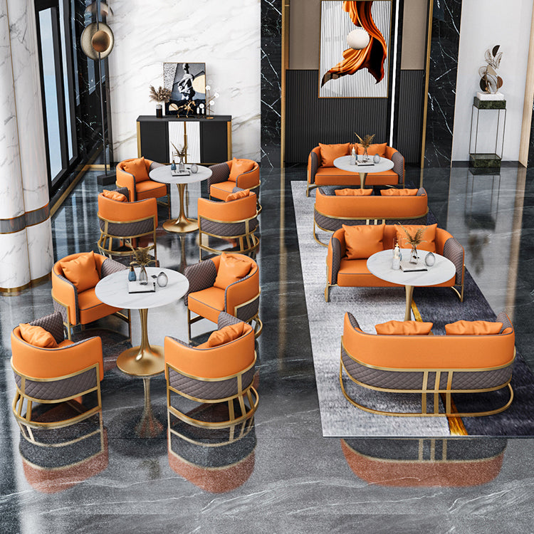 Glam Style Sintered Stone Dining Set Round 1/4/5 Pieces Dining Table Set for Home Use