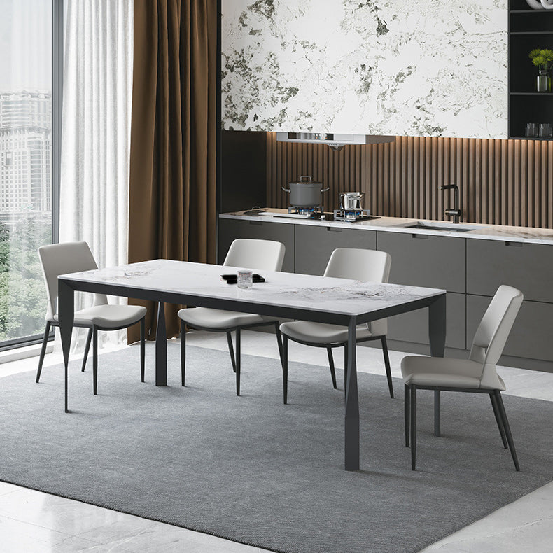 1/4/5/6/7 Pieces Modern Rectangle Dining Set Sintered Stone Top Dinette Table Set
