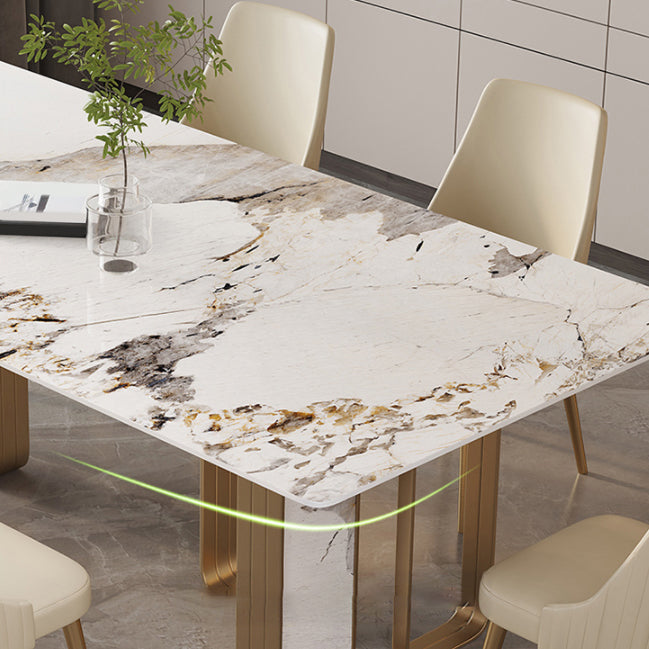 Glam Style Rectangle Table Set 1/4/5/7 Pieces Dining Set for Kitchen