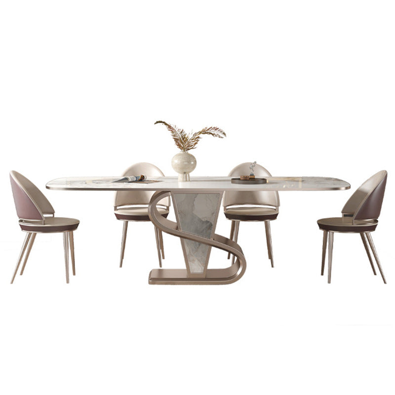 Designer Style 1/4/5/6/7/9 Pieces Dining Table Set Rectangle Sintered Stone Top Table Set