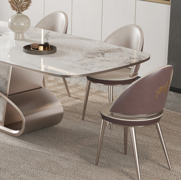 Designer Style 1/4/5/6/7/9 Pieces Dining Table Set Rectangle Sintered Stone Top Table Set