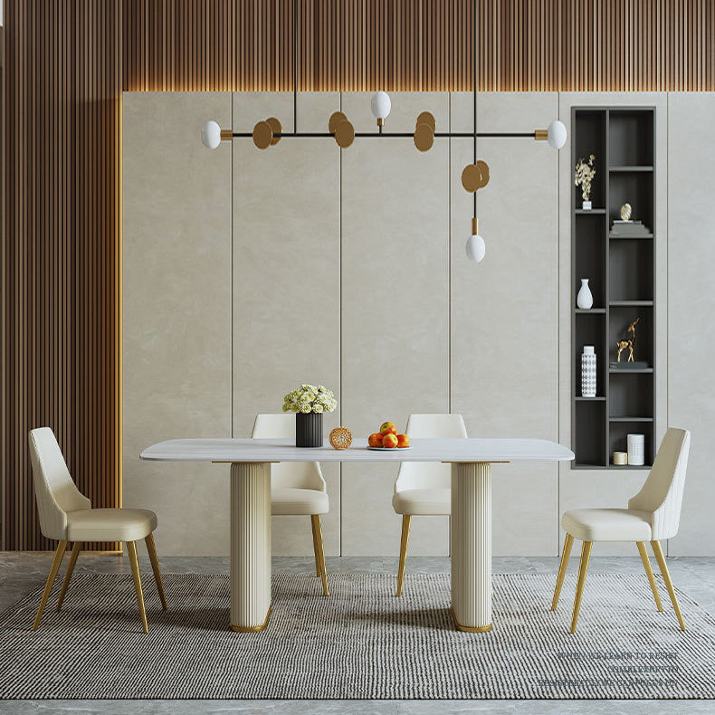 Glam Rectangle Table Set 1/2/5/7 Pieces Dining Set for Kitchen