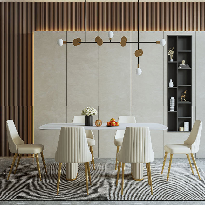 Glam Rectangle Table Set 1/2/5/7 Pieces Dining Set for Kitchen