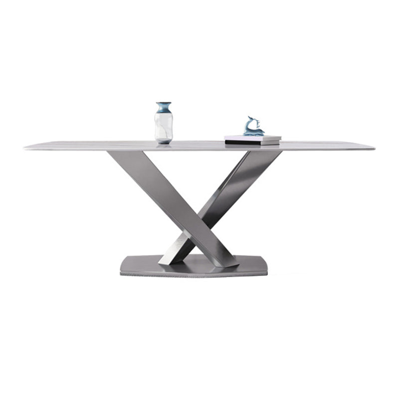 1/4/5/6 Pieces Rectangle Dining Set Sintered Stone Top Dining Table with Leather Chairs