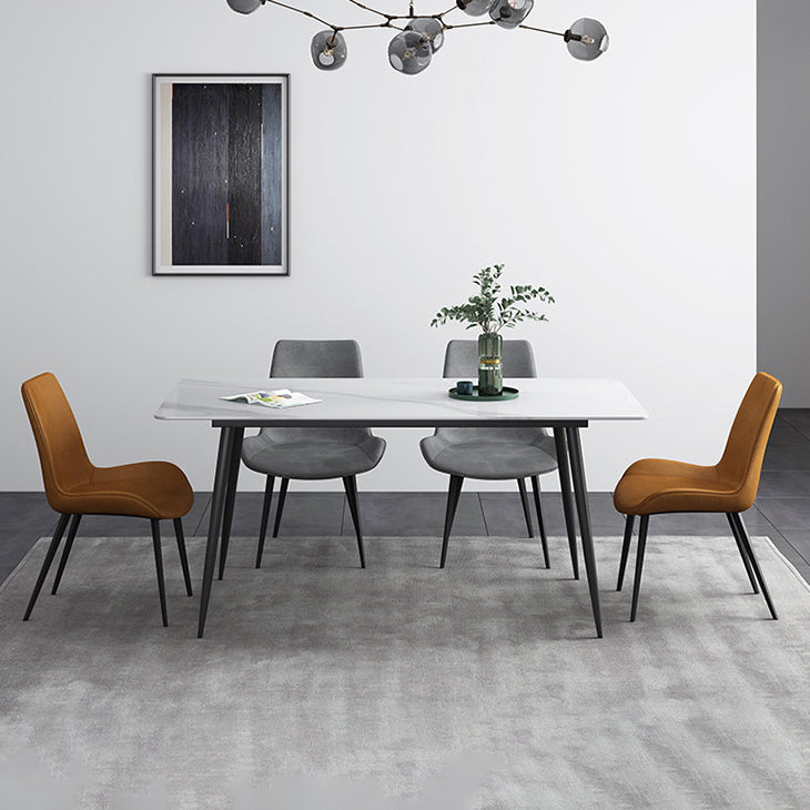 Contemporary Rectangle Table Set 1/4/5/7 Pieces Dining Set for Home Use