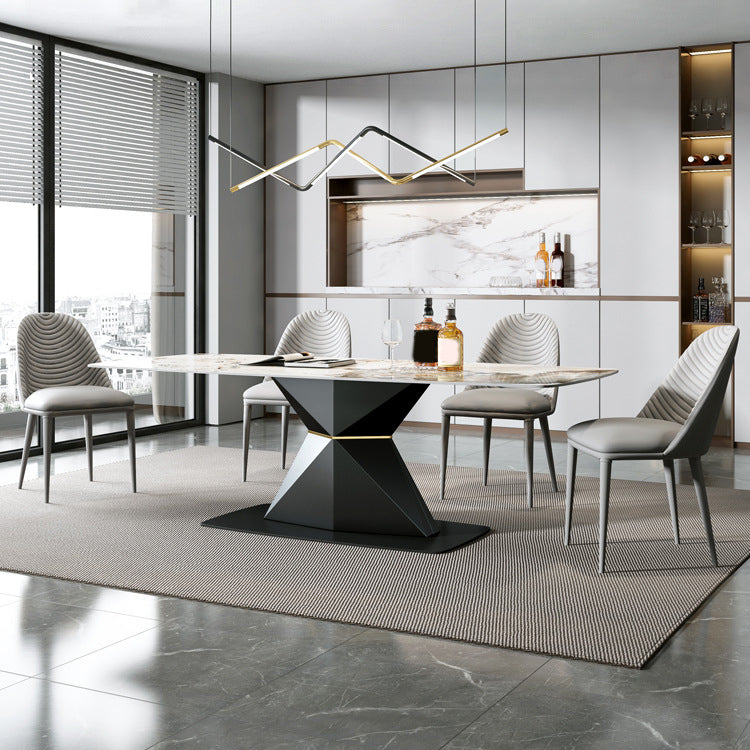 Designer Style 1/4/5/7 Pieces Rectangle Dining Set Sintered Stone Top Dinette Table Set