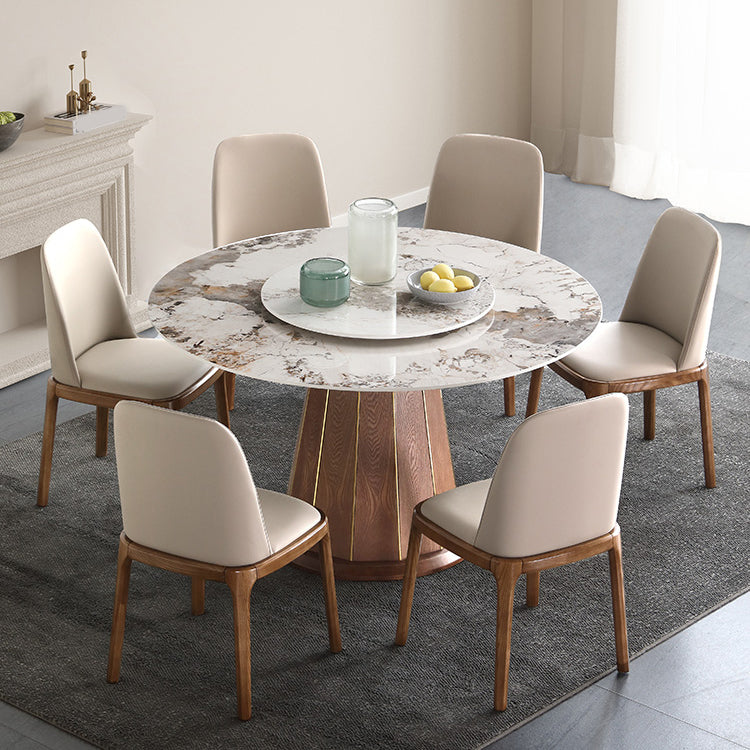 Modern Style Sintered Stone Dining Set Wood 1/4/5/7 Pieces Dining Set for Dining Areas