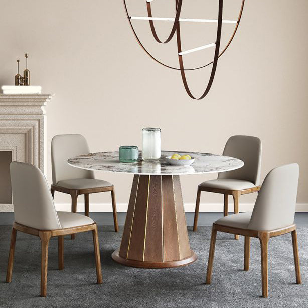 Modern Style Sintered Stone Dining Set Wood 1/4/5/7 Pieces Dining Set for Dining Areas