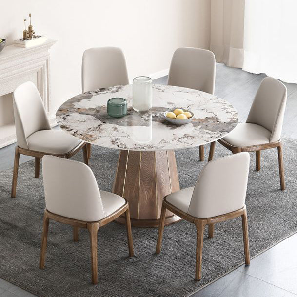 Modern Style Sintered Stone Dining Set Wood 1/4/5/7 Pieces Dining Set for Dining Areas