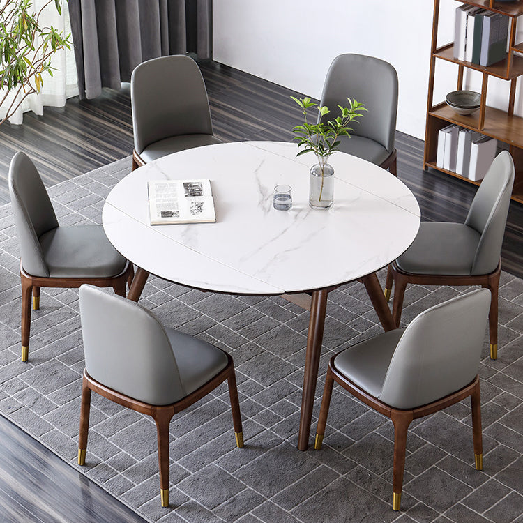 Modern Style Sintered Stone Dining Set Wood 1/2/4/5/7 Pieces Dining Set for Dining Areas