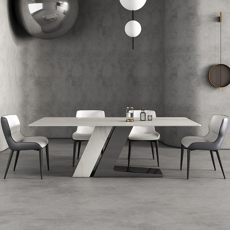 Rectangle Dining Set 1/4/5/7 Pieces Modern Sintered Stone Top Dinette Table Set