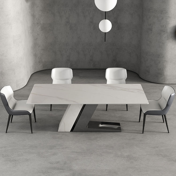 Rectangle Dining Set 1/4/5/7 Pieces Modern Sintered Stone Top Dinette Table Set