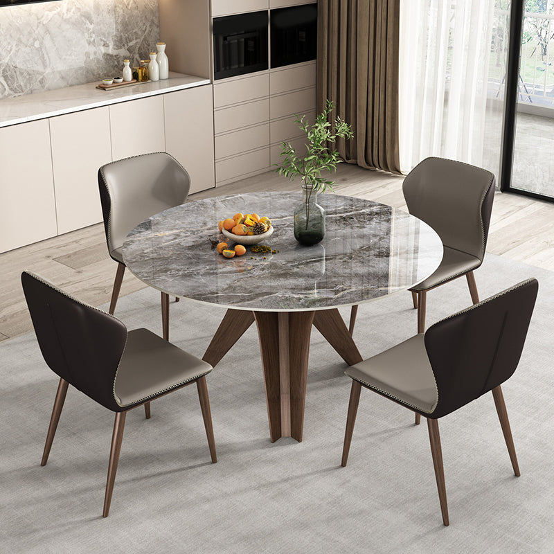 Modern Style Sintered Stone Dining Set Round 1/4/7 Pieces Dining Set for Home Use