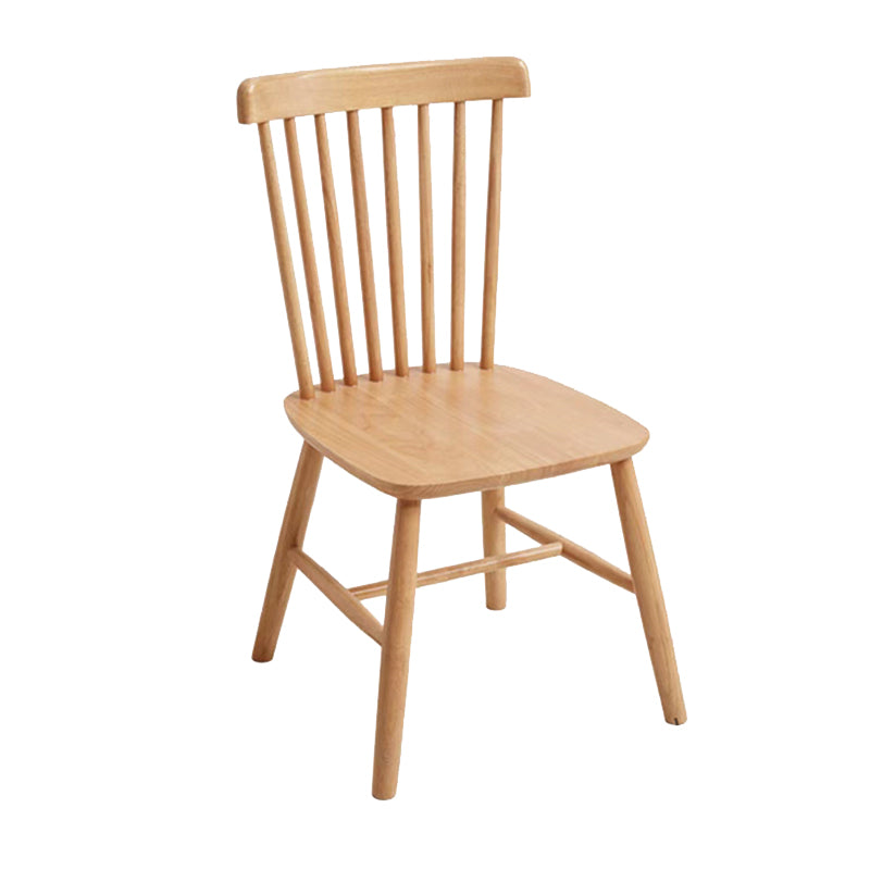 Modern Rectangle Dining Set 1/3/5 Pieces Solid Wood Dining Table with Slat Back Chairs