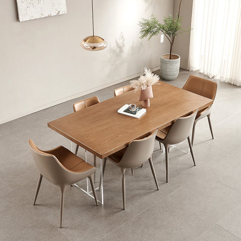 Modern 1/2/5/7 Pieces Rectangle Dining Set Solid Wood Dining Table with Chairs