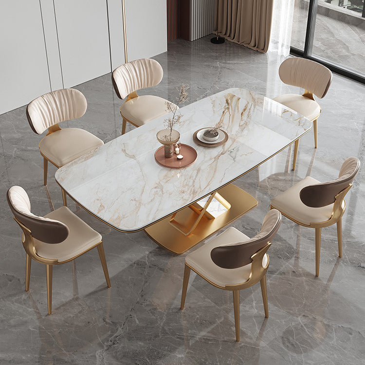 Designer Style 1/4/5/6/7 Pieces Rectangle Dining Set Sintered Stone Top Dining Table Set