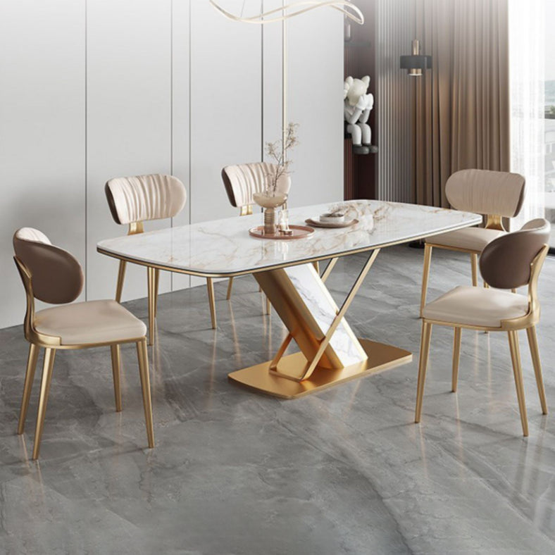 Designer Style 1/4/5/6/7 Pieces Rectangle Dining Set Sintered Stone Top Dining Table Set