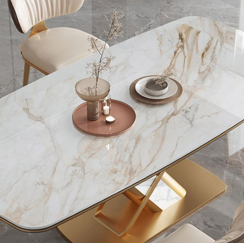 Designer Style 1/4/5/6/7 Pieces Rectangle Dining Set Sintered Stone Top Dining Table Set