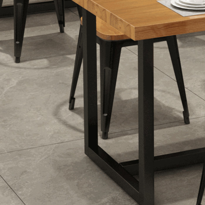 Industrial Rectangle Wooden Table Set 1/2/5 Pieces Dining Set for Kitchen