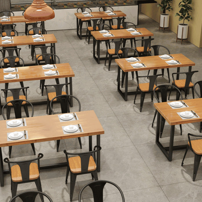 Industrial Rectangle Wooden Table Set 1/2/5 Pieces Dining Set for Kitchen