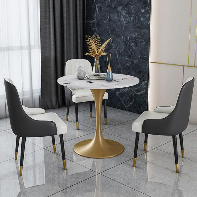 Modern 1/2/4/5 Pieces Dining Set Round Stone Dining Table for Dining Room