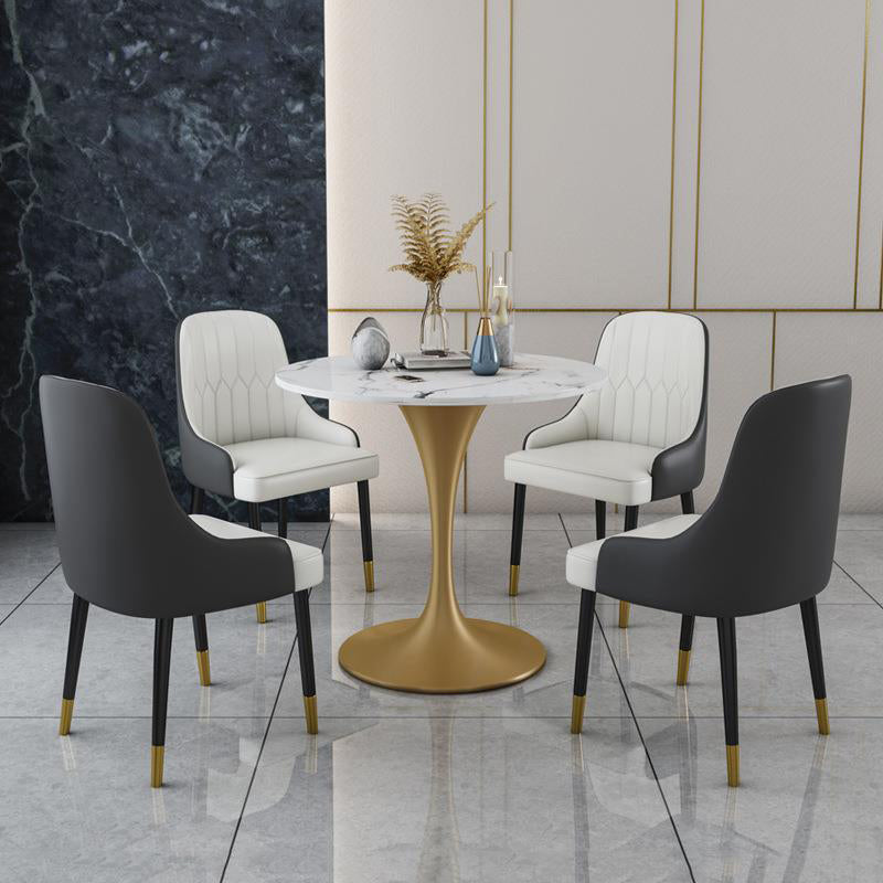 Modern 1/2/4/5 Pieces Dining Set Round Stone Dining Table for Dining Room
