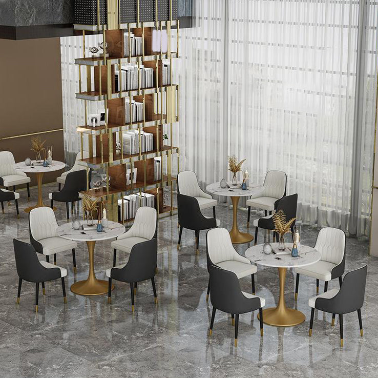 Modern 1/2/4/5 Pieces Dining Set Round Stone Dining Table for Dining Room