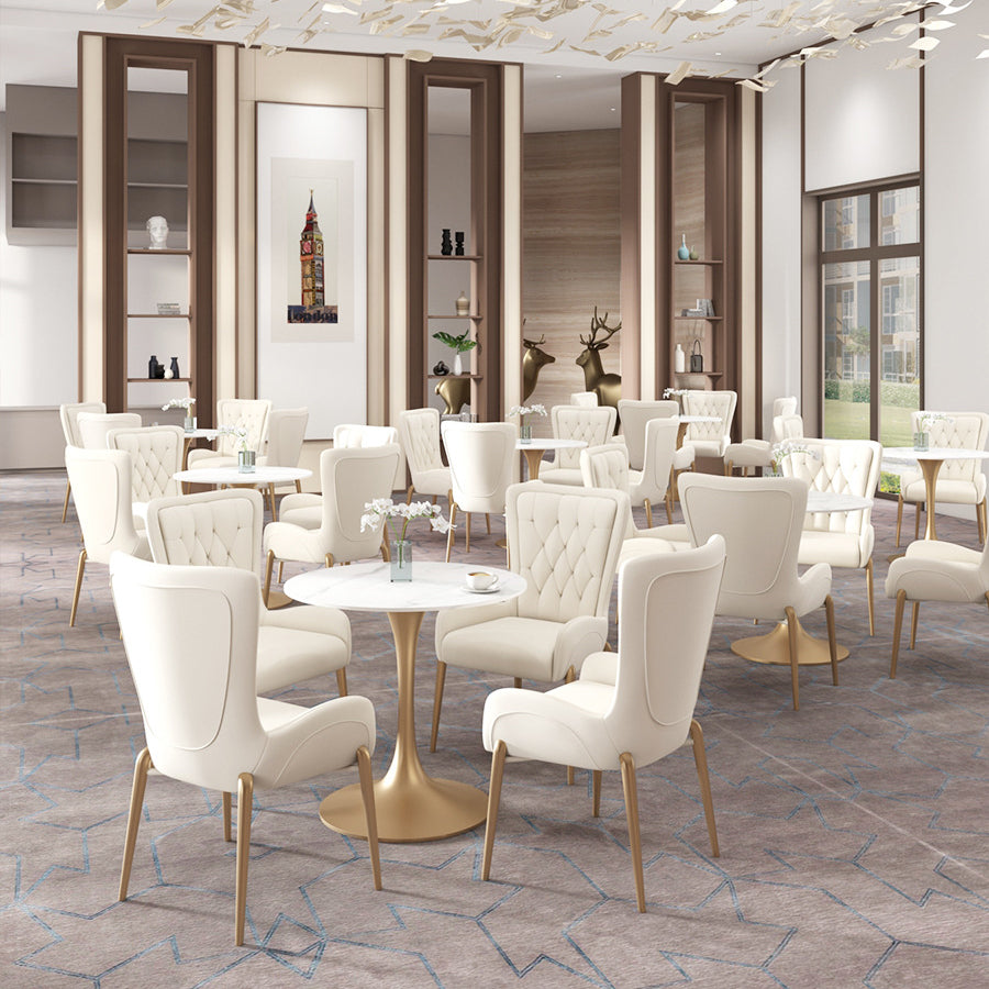 Modern 1/5 Pieces Dining Set Round Stone Dining Table for Dining Room Cafe