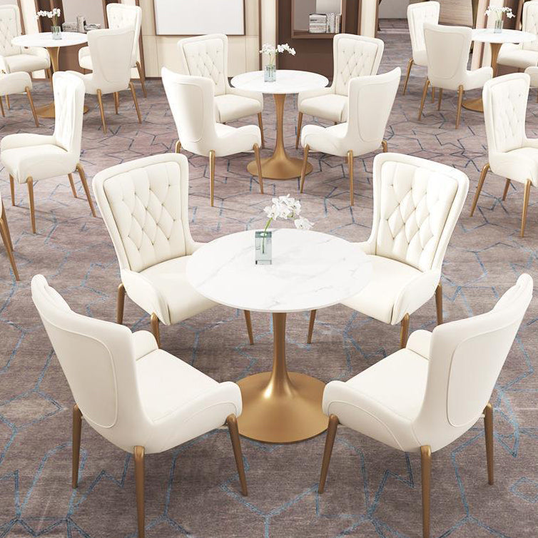 Modern 1/5 Pieces Dining Set Round Stone Dining Table for Dining Room Cafe