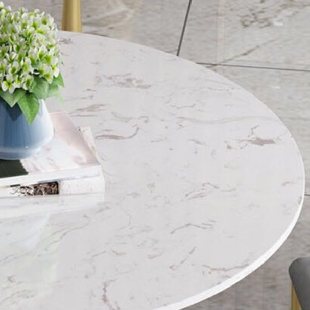 Modern 1/5 Pieces Dining Set Round Stone Dining Table for Milk  Tea Shop