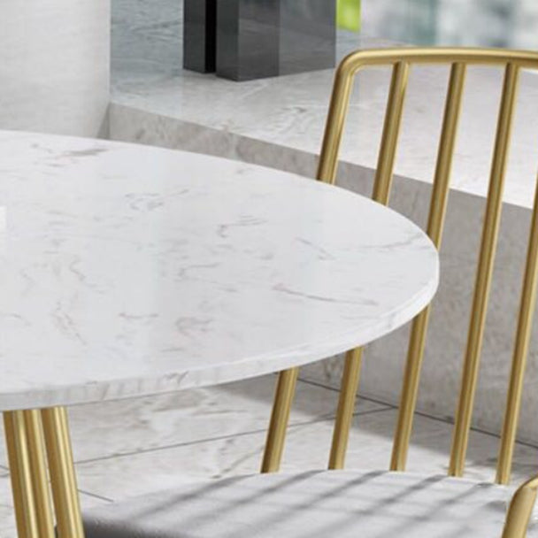 Modern 1/5 Pieces Dining Set Round Stone Dining Table for Milk  Tea Shop