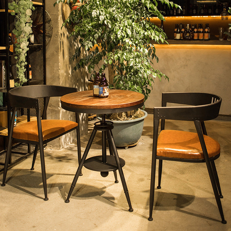 Modern 1/3/5 Pieces Dining Set Round Pine Wood Dining Table for Indoor