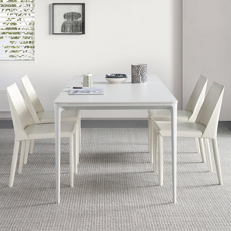 1/4/5/6/7 Pieces Rectangle Dining Set Sintered Stone Top Dinette Table Set in White