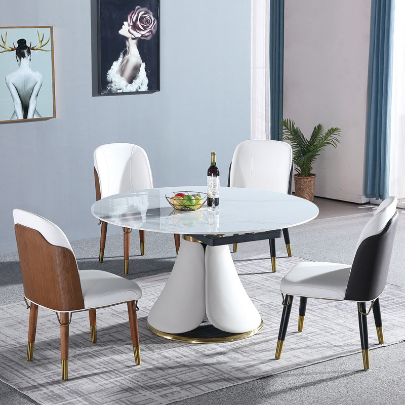 Modern 1/4/7 Pieces Dining Set Round Stone Dining Table for Dining Room