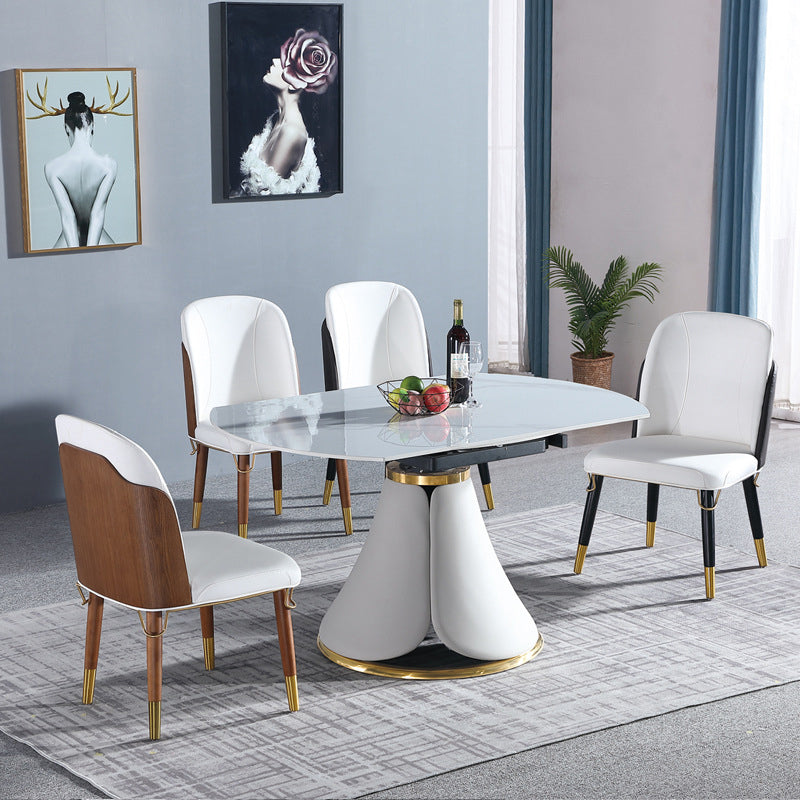 Modern 1/4/7 Pieces Dining Set Round Stone Dining Table for Dining Room