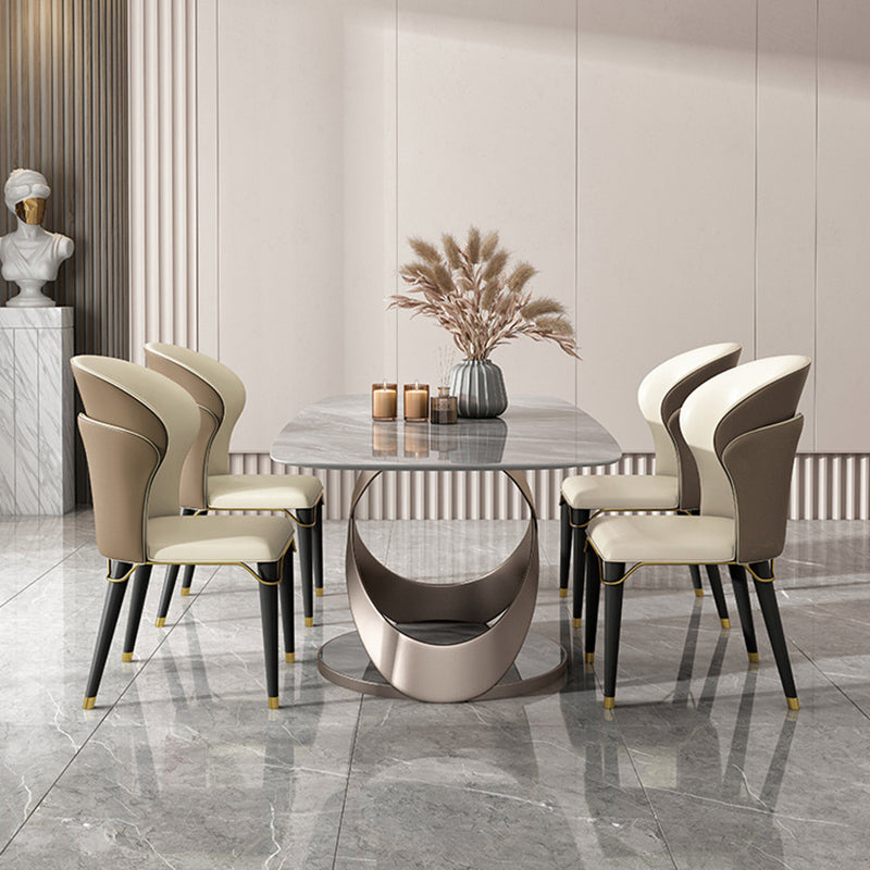 Designer Style Rectangle Dining Set 1/4/5/6 Pieces Sintered Stone Top Dinette Table Set