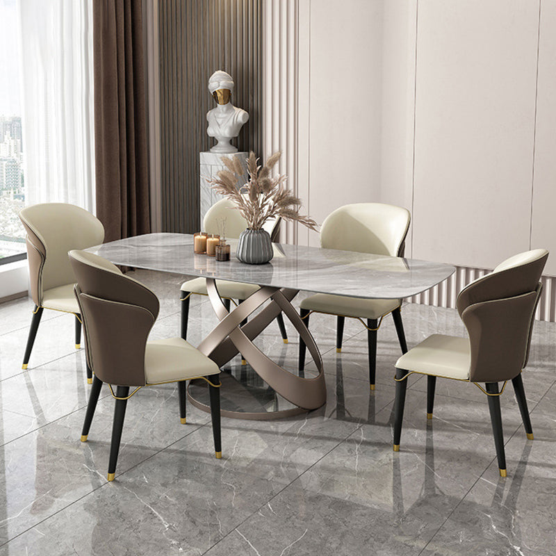 Designer Style Rectangle Dining Set 1/4/5/6 Pieces Sintered Stone Top Dinette Table Set