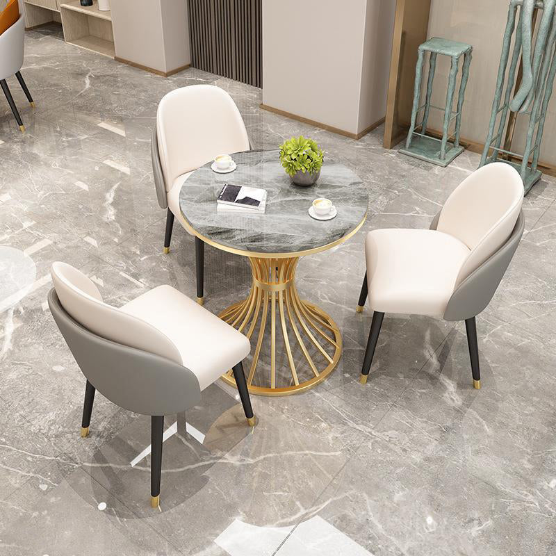 Modern Dining Set 1/3/4/5 Pieces Round Stone Dining Table for Dining Room