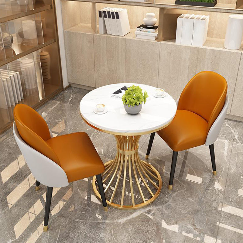 Modern Dining Set 1/3/4/5 Pieces Round Stone Dining Table for Dining Room