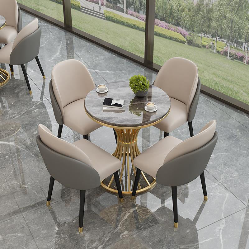 Modern Dining Set 1/3/4/5 Pieces Round Stone Dining Table for Dining Room