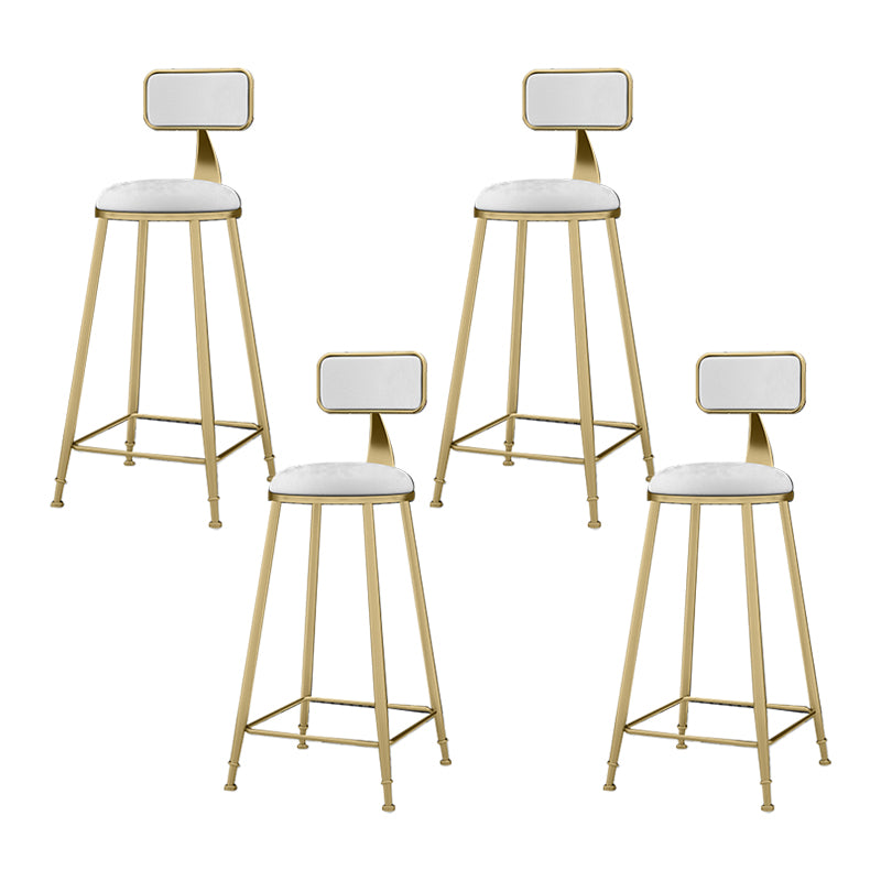 Nordic Armless Backrest Counter Stool Iron KitchenBar Stool with Cushion and Pedal