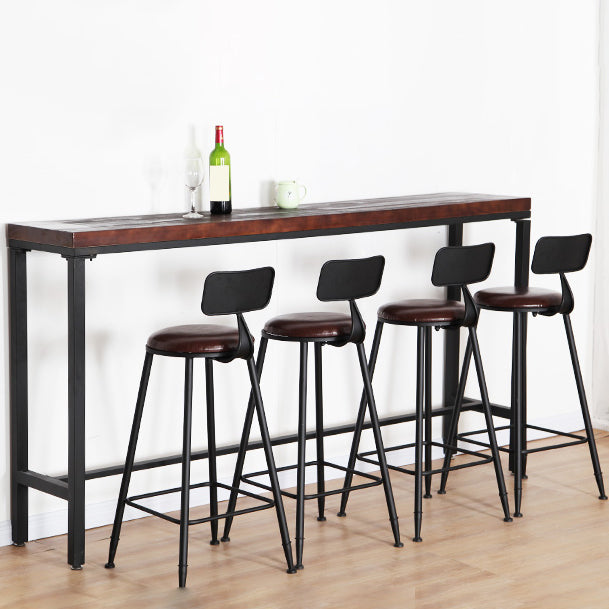 Industrial Backrest Armless Counter Stool Iron Cafe Bar Stool with Seat and Pedal