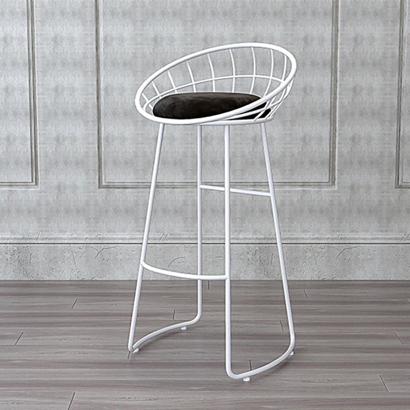 Glam Bucket Upholstered Bar Stools Footrest Low Back Bar and Counter Stool