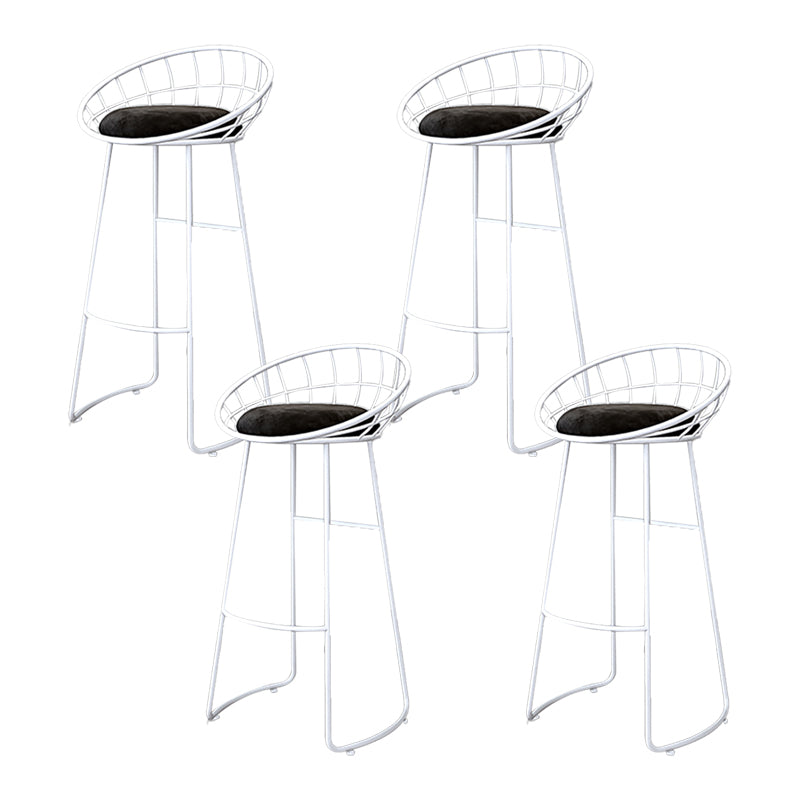 Glam Bucket Upholstered Bar Stools Footrest Low Back Bar and Counter Stool