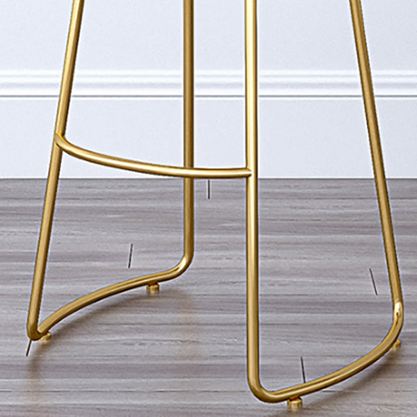 Glam Bucket Upholstered Bar Stools Footrest Low Back Bar and Counter Stool