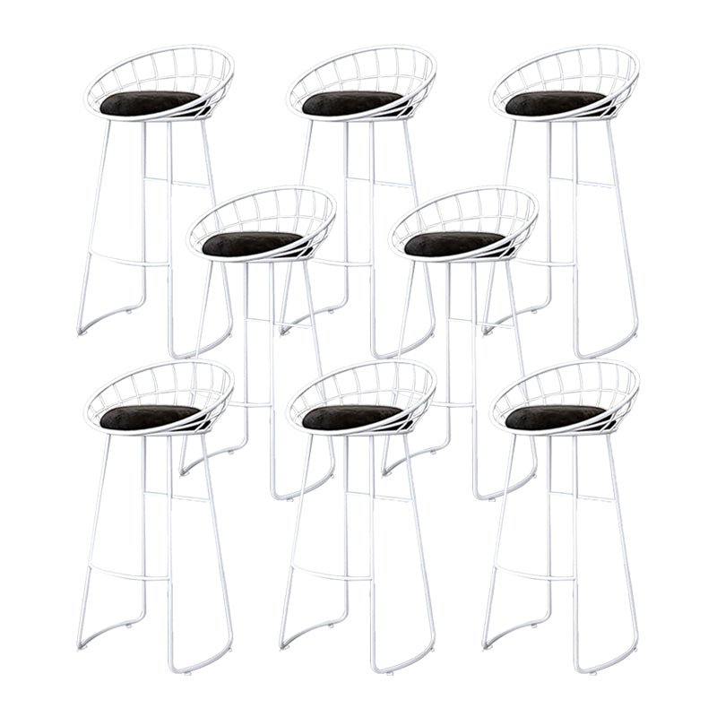 Glam Bucket Upholstered Bar Stools Footrest Low Back Bar and Counter Stool