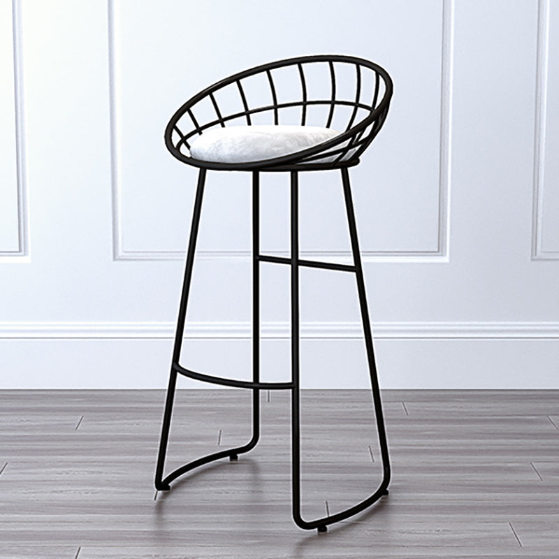 Glam Bucket Upholstered Bar Stools Footrest Low Back Bar and Counter Stool