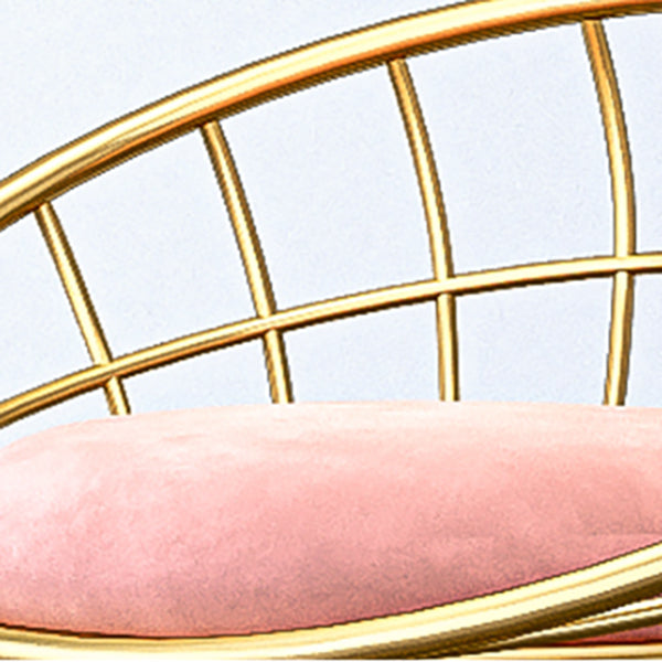 Glam Bucket Upholstered Bar Stools Footrest Low Back Bar and Counter Stool