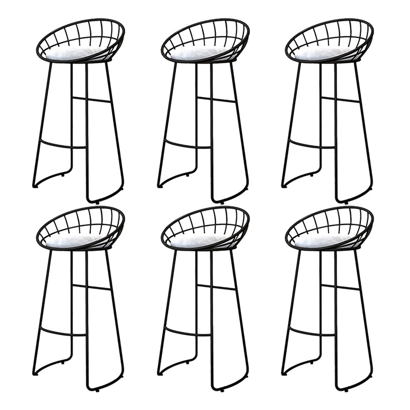 Glam Bucket Upholstered Bar Stools Footrest Low Back Bar and Counter Stool